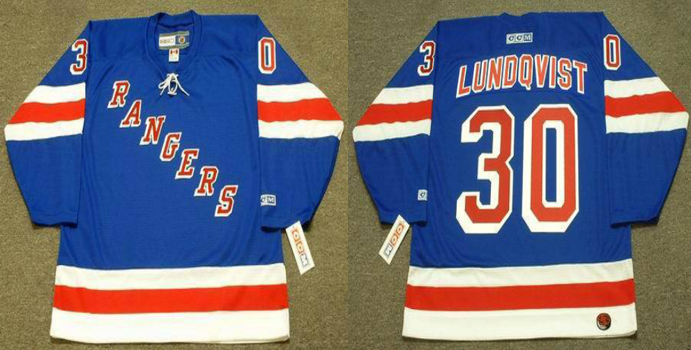2019 Men New York Rangers #30 Lundqvist blue CCM NHL jerseys